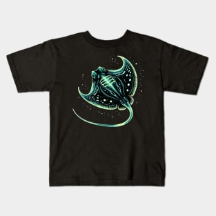 Bioluminescent Stingray Artwork | Aquatic Ocean Gift Kids T-Shirt